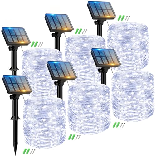 Peasur 6 Stücke Solar Lichterkette Aussen, 6x12M 120 LED Solarlichterkette Außen Wetterfest KupferDraht 8 Modi IP65 Wasserdicht lichterkette Außen Solar für Balkon Garten Hochzeit Deko, Kaltes Weiß Peasur 6 Stücke Solar Lichterkette Aussen, 6x12M 120 LED Solarlichterkette Außen Wetterfest KupferDraht 8 Modi IP65 Wasserdicht lichterkette Außen Solar für Balkon Garten Hochzeit Deko, Kaltes Weiß von Peasur
