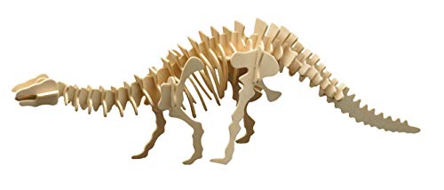 Pebaro 856/8 Holzbausatz Brontosaurus, 3D Puzzle Dinosaurier, Modellbausatz, Basteln mit Holz, Holzpuzzle, Bastelset, vorgestanzte Holzplatte, ausbrechen, zusammenstecken, fertig, Geschenkidee von Pebaro
