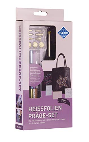 Pebaro 0221 Präge-Set, Heißfolien Stanzwerkzeug, Prägen mit farbigen Folien auf Leder, Papier, Karton etc., Metallfolie, 6 Prägestempel, 4 Prägestifte, Schreiben, Grußkarten, Hochzeitskarten, Kreativ Pebaro 0221 Präge-Set, Heißfolien Stanzwerkzeug, Prägen mit farbigen Folien auf Leder, Papier, Karton etc., Metallfolie, 6 Prägestempel, 4 Prägestifte, Schreiben, Grußkarten, Hochzeitskarten, Kreativ von Pebaro