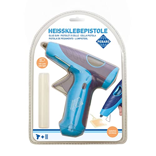 Pebaro 269ok Kabellose Heißklebepistole mit Klebesticks zum kleben auf Holz, Papier und Stoff, Kunststoff, Blau, 26 x 18,5 x 5 cm Pebaro 269ok Kabellose Heißklebepistole mit Klebesticks zum kleben auf Holz, Papier und Stoff, Kunststoff, Blau, 26 x 18,5 x 5 cm von Pebaro