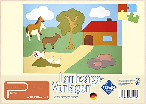 Pebaro 316/1S Laubsägevorlage Bauernhof, 3mm Sperrholz DIN A 4, Motiv vorgedruckt, aussägen mit Laubsägebogen, basteln, anmalen, fertig, Laubsägen, Basteln mit Holz, Geschenkidee Pebaro 316/1S Laubsägevorlage Bauernhof, 3mm Sperrholz DIN A 4, Motiv vorgedruckt, aussägen mit Laubsägebogen, basteln, anmalen, fertig, Laubsägen, Basteln mit Holz, Geschenkidee von Pebaro