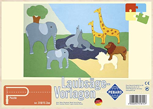Pebaro 318/1S Laubsägevorlage Zoo, 3mm Sperrholz DIN A 4, Motiv vorgedruckt, aussägen mit Laubsägebogen, basteln, anmalen, fertig, Laubsägen, Basteln mit Holz, Geschenkidee Pebaro 318/1S Laubsägevorlage Zoo, 3mm Sperrholz DIN A 4, Motiv vorgedruckt, aussägen mit Laubsägebogen, basteln, anmalen, fertig, Laubsägen, Basteln mit Holz, Geschenkidee von Pebaro
