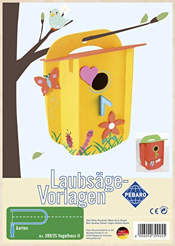 Pebaro 399/2S Laubsägevorlage Vogelhaus II, 3mm Sperrholz DIN A 4, Motiv vorgedruckt, aussägen mit Laubsägebogen, basteln, anmalen, fertig, Laubsägen, Holz, Geschenkidee, Nistkasten, Garten Pebaro 399/2S Laubsägevorlage Vogelhaus II, 3mm Sperrholz DIN A 4, Motiv vorgedruckt, aussägen mit Laubsägebogen, basteln, anmalen, fertig, Laubsägen, Holz, Geschenkidee, Nistkasten, Garten von Pebaro