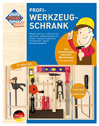 Pebaro 412 Profi-Werkzeugschrank, 23 Teile, komplettes Set im Holzschrank, hochwertige massive Werkzeuge, Bastelset inkl. Hammer, Säge, Zange, Handbohrmaschine, Werkzeugkasten für Kinder, Geschenkidee Pebaro 412 Profi-Werkzeugschrank, 23 Teile, komplettes Set im Holzschrank, hochwertige massive Werkzeuge, Bastelset inkl. Hammer, Säge, Zange, Handbohrmaschine, Werkzeugkasten für Kinder, Geschenkidee von Pebaro