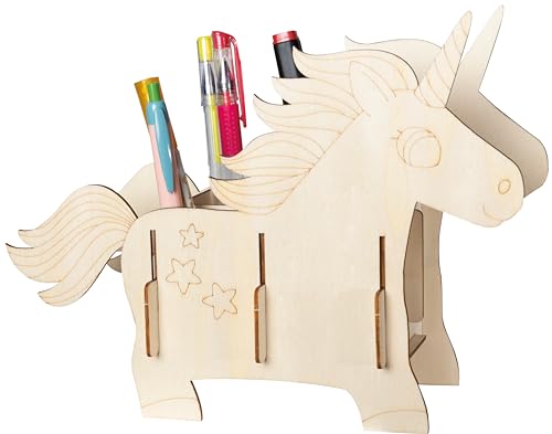 Pebaro 477/1 Holzbausatz Laser Cut Stiftehalter Einhorn, 3D Puzzle, Basteln mit Holz, Holzpuzzle, vorgestanzte Holzplatte, inkl. Schmirgelpapier, ausbrechen, zusammenstecken, fertig, Geschenkidee Pebaro 477/1 Holzbausatz Laser Cut Stiftehalter Einhorn, 3D Puzzle, Basteln mit Holz, Holzpuzzle, vorgestanzte Holzplatte, inkl. Schmirgelpapier, ausbrechen, zusammenstecken, fertig, Geschenkidee von Pebaro