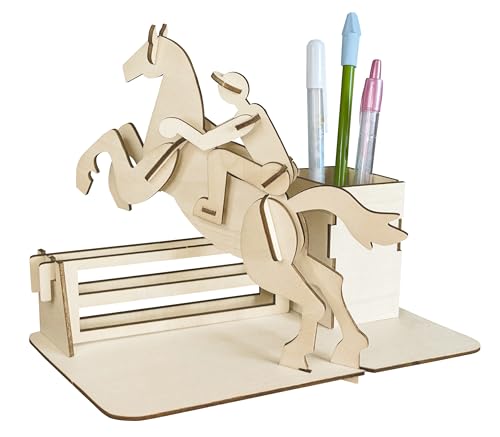 Pebaro 840/1L Holzbausatz Stiftehalter Reiter Lasercut, 3D Puzzle, Holzpuzzle Pebaro 840/1L Holzbausatz Stiftehalter Reiter Lasercut, 3D Puzzle, Holzpuzzle von Pebaro