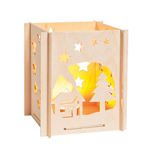 Pebaro 848/2 Holzbausatz Teelichthalter Haus, 3D Puzzle, Modellbausatz, Basteln mit Holz, Holzpuzzle, vorgestanzte Holzplatte, ausbrechen, zusammenstecken, fertig, Geschenkidee, Weihnachtsdeko Pebaro 848/2 Holzbausatz Teelichthalter Haus, 3D Puzzle, Modellbausatz, Basteln mit Holz, Holzpuzzle, vorgestanzte Holzplatte, ausbrechen, zusammenstecken, fertig, Geschenkidee, Weihnachtsdeko von Pebaro