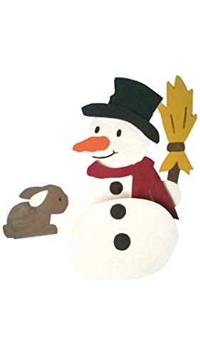 Pebaro 848/4 Holzbausatz Kantenhocker Schneemann, 3D Puzzle, Modellbausatz, Basteln mit Holz, Holzpuzzle, vorgestanzte Holzplatte, ausbrechen, zusammenstecken, fertig, Geschenkidee, Weihnachtsdeko von Pebaro