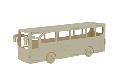 Pebaro 851/6 Holzbausatz Bus, 3D Puzzle, Modellbausatz, Basteln mit Holz, Holzpuzzle, Bastelset, vorgestanzte Holzplatte, inkl. Schmirgelpapier, ausbrechen, zusammenstecken, fertig, Geschenkidee Pebaro 851/6 Holzbausatz Bus, 3D Puzzle, Modellbausatz, Basteln mit Holz, Holzpuzzle, Bastelset, vorgestanzte Holzplatte, inkl. Schmirgelpapier, ausbrechen, zusammenstecken, fertig, Geschenkidee von Pebaro