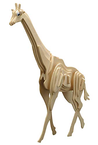 Pebaro 859/4 Holzbausatz Giraffe, 3D Puzzle Tier, Modellbausatz, Basteln mit Holz, Holzpuzzle, Bastelset, vorgestanzte Holzplatte, ausbrechen, zusammenstecken, fertig, Geschenkidee von Pebaro