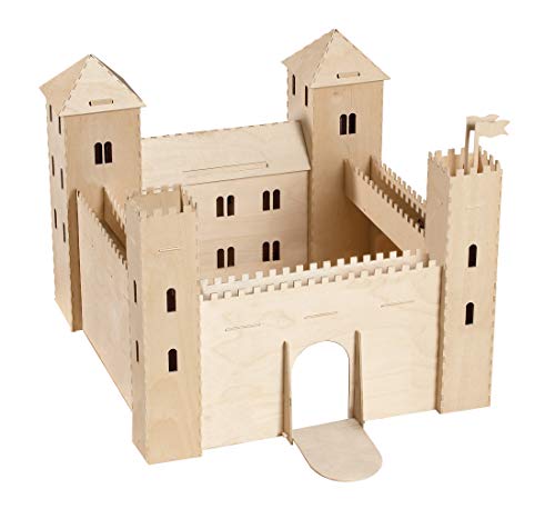 Pebaro 887 Holzbausatz Ritterburg, 3D Puzzle, großer Modellbausatz, Basteln mit Holz, Bstelset, Holzpuzzle, vorgestanzte Holzplatte, ausbrechen, zusammenstecken, fertig, Geschenkidee Pebaro 887 Holzbausatz Ritterburg, 3D Puzzle, großer Modellbausatz, Basteln mit Holz, Bstelset, Holzpuzzle, vorgestanzte Holzplatte, ausbrechen, zusammenstecken, fertig, Geschenkidee von Pebaro