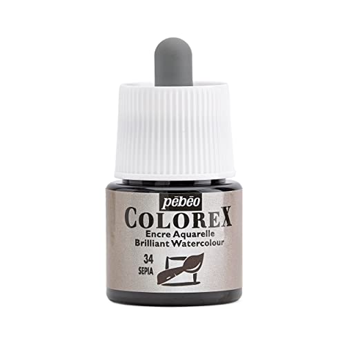 Colorex Ink 45ML Pebeo Aquarelltinte - Velvet Finish - Mehrzweck-Zeichentusche für alle Medien - 45ML - Sepia Colorex Ink 45ML Pebeo Aquarelltinte - Velvet Finish - Mehrzweck-Zeichentusche für alle Medien - 45ML - Sepia von Pebeo