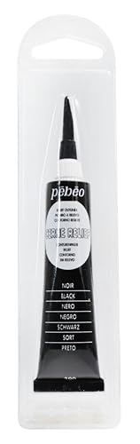 PEBEO 390100 Vitrail Glasmalfarbe Konturenpaste 20 ml Tube Blisterverpackung, schwarz von Pebeo