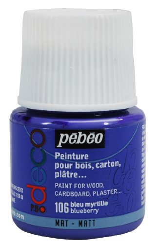 Pébéo 204106 Dekoacrylfarbe, Matt, 45 ml, Blaubeere, 1 Flasche von Pébéo