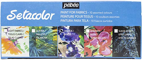 Pebeo 22603 Malerei Textil sétacol blickdicht bedeckende 10 Stück 45 ml sortiert von Pébéo