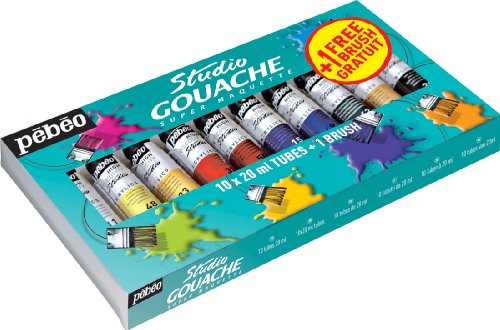 Pebeo 230199 Gouache Studio Anfängerset 10 Tuben a 20 ml mit Pinsel Pebeo 230199 Gouache Studio Anfängerset 10 Tuben a 20 ml mit Pinsel von Pébéo