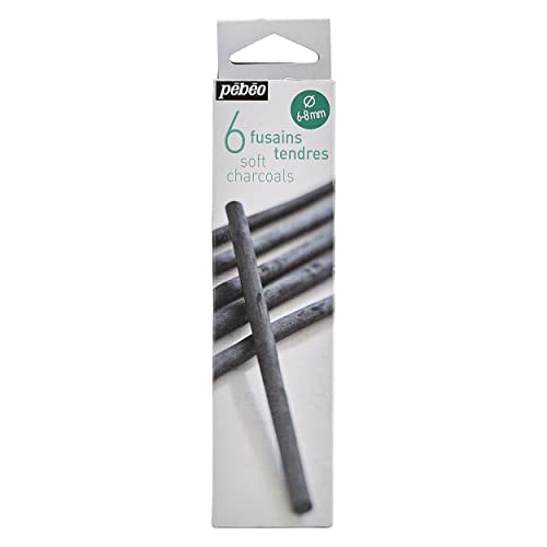Pebeo 383120 Zeichenkohle 6-er Packung, weich, 6-8 mm von Pebeo