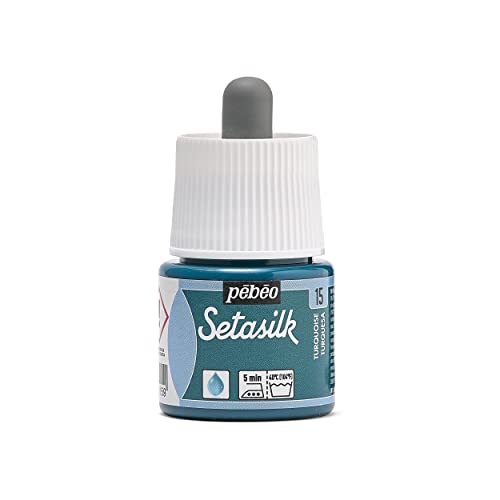 Pebeo 45 ml Setasilk-Farbe für Seidenmalerei, Flasche, Silbergrau von Pébéo