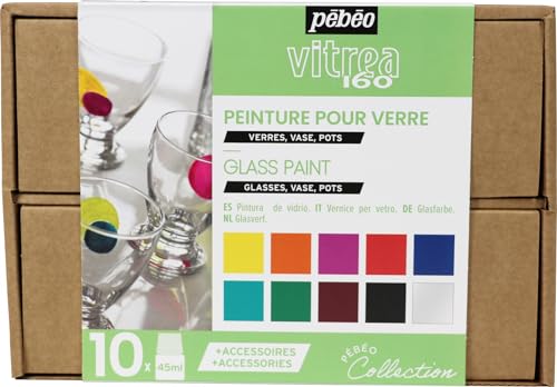 Pébéo Vitrea 160 Collection Box - Glasmalerei Set Nr. 1-10 x 45 ml Flaschen Verschiedene Glasmalfarben + 1 x 20 ml Tube Relief Paste Gold + Zubehör + Kreativer Ratgeber Pébéo Vitrea 160 Collection Box - Glasmalerei Set Nr. 1-10 x 45 ml Flaschen Verschiedene Glasmalfarben + 1 x 20 ml Tube Relief Paste Gold + Zubehör + Kreativer Ratgeber von Pebeo
