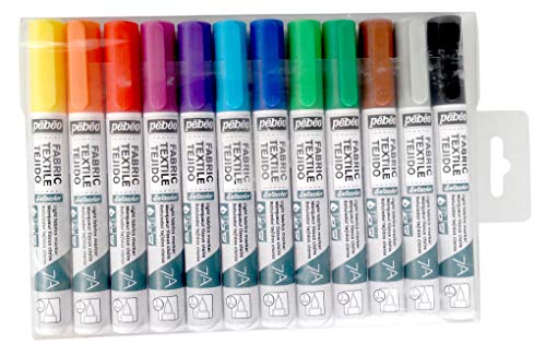 Pébéo 803511 7A Marker-Set, opak, Basic, runde Spitze, 4 mm, mehrfarbig, 6 Stück von Pébéo