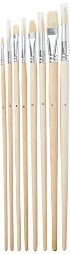 Pebeo 950150 Pinselset, 8-teilig, Borstpinsel, rund, Nummer 4, 6, 10, 14 und flach Nummer 2, 6, 10, 14 von Pebeo