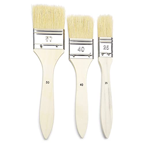 Pebeo 950450 Pinselset, 3-teilig, Spalterpinsel, Borstpinsel Nummer 25, 40, 50 von Pebeo