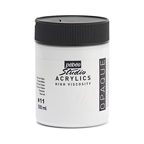 Pébéo - Acryl Fine Studio Acryl - Weiße Acrylfarbe - Weißes Acryl - Titanweiß 500 ml von Pébéo