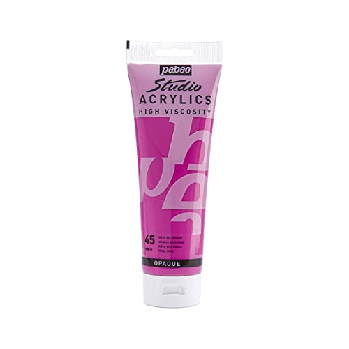 Pébéo - Acrylic Fine Studio Acrylics - Acrylfarbe für Künstler - Farbe für Profis und Anfänger - Leuchtende und pigmentierte Farbe - Hellrosa Opak - 250 ml von PEBEO
