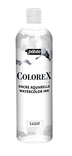 Pébéo - Colorex Tinte 1 L Weiß - Colorex Aquarell Tinte Pébéo - Weiß Tinte mit samtigem Finish - Zeichentusche Multi-Tool Alle Medien - 1 L - Weiß von Pébéo
