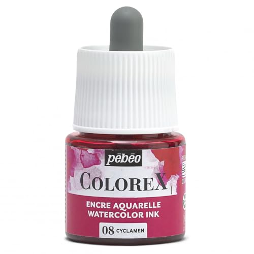 Pébéo - Colorex Tinte 45 ML Cyclamen - Colorex Aquarell Tinte Pébéo - Cyclamen Tinte mit samtigem Finish - Zeichentusche Multi-Tool Alle Medien - 45 ML - Cyclamen von Pébéo