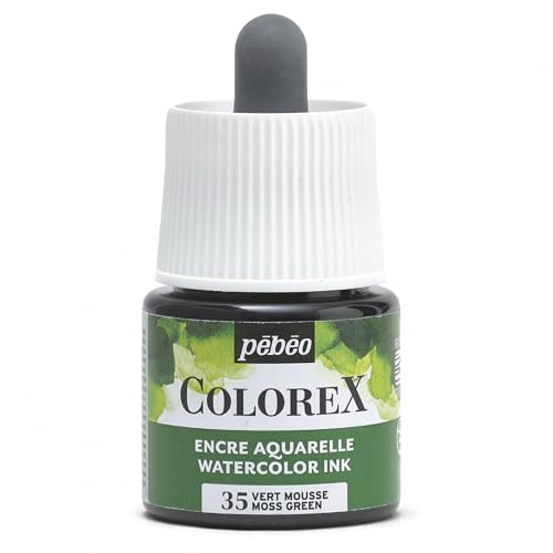 Pébéo - Colorex Tinte 45 ML Moosgrün - Colorex Aquarell Tinte Pébéo - Moosgrün Tinte mit samtigem Finish - Zeichentusche Multi-Tool Alle Medien - 45 ML - Moosgrün Pébéo - Colorex Tinte 45 ML Moosgrün - Colorex Aquarell Tinte Pébéo - Moosgrün Tinte mit samtigem Finish - Zeichentusche Multi-Tool Alle Medien - 45 ML - Moosgrün von Pébéo
