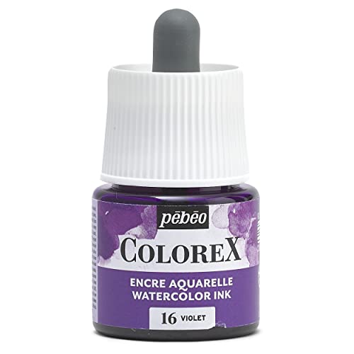 Pébéo - Colorex Tinte 45 ML Violett - Colorex Aquarell Tinte Pébéo - Violett Tinte mit samtigem Finish - Zeichentusche Multi-Tool Alle Medien - 45 ML - Violett von Pébéo