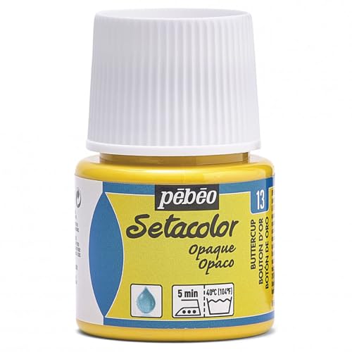 Pébéo Pébéo 295013 Setacolor Textilfarbe, deckend, 1 Flasche, Farbe: Butterblume, 45 ml von Pébéo