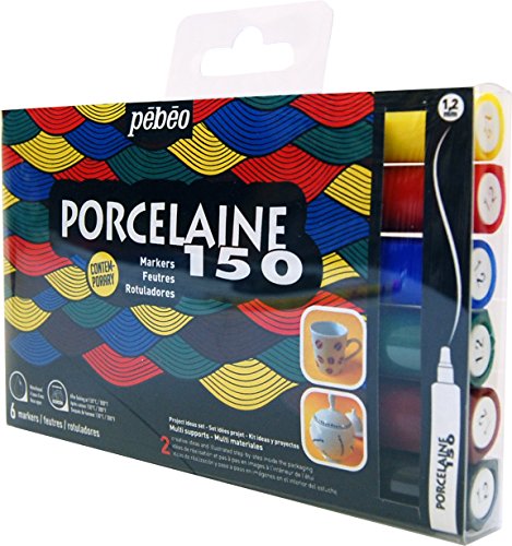 Pébéo Porzellan Schutzhülle von 6 Filzstifte Moderne Farben Spitzen normale sortiert von Pébéo