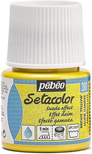 Pebeo Setacolor Flasche, für Stoff, Veloursleder-Optik, glänzend, 45 ml, Gelb von Pébéo