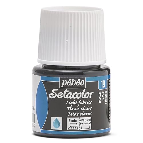 Pebeo Setacolor Textilfarbe,, 45 ml, schwarz, Schwarz von Pébéo