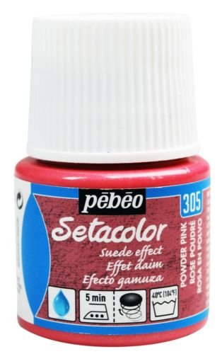 Pebeo Setacolor Textilfarbe, 45ml Colours Suede Effect Powder Pink von PEBEO