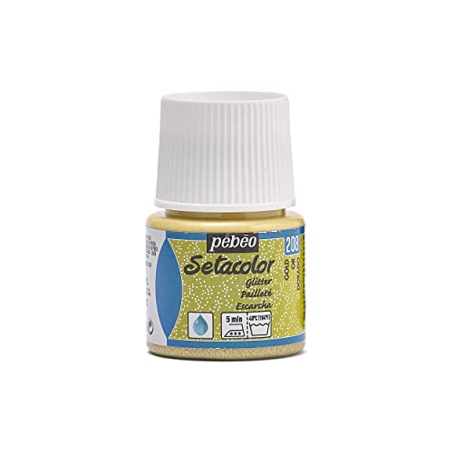 Pebeo Setacolor Textilfarbe, Glitzer, 45 ml, Gold, von Pébéo