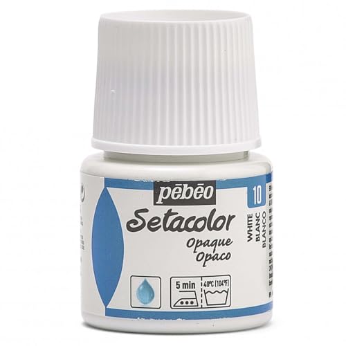 Pebeo Setacolor Textilfarbe, deckend, 45-Milliliter, weiß, Titan, Titan, Weiß von Pebeo