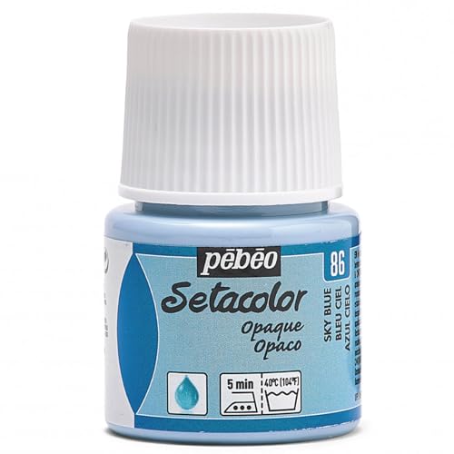 Pebeo Setacolor Textilfarbe, deckend, 45 ml, Himmelblau/Himmelblau von Pébéo