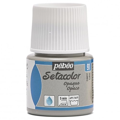 Pebeo Setacolor Textilfarbe, deckend, 45 ml, grau, grau von Pébéo