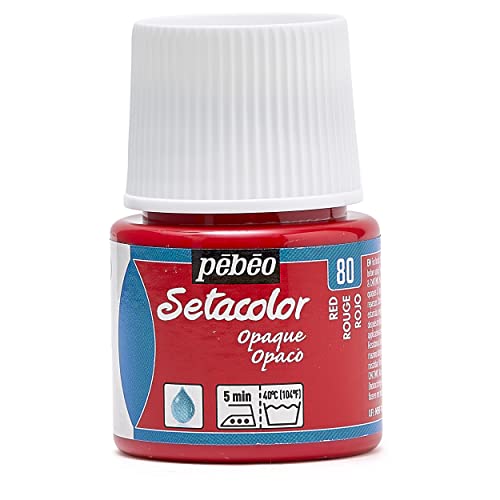 Pebeo Setacolor Textilfarbe, deckend, 45 ml, rot, rot von Pébéo