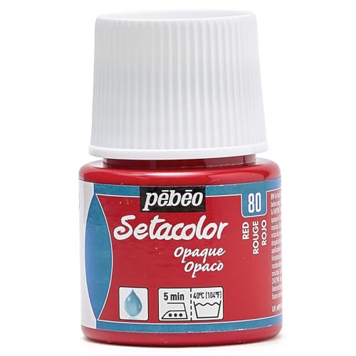 Pebeo Setacolor Textilfarbe, deckend, 45 ml, rot, rot von Pébéo