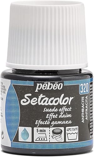 Pebeo Setacolor Textilfarbe mit Wildledereffekt, 45 ml, Anthrazit von Pebeo