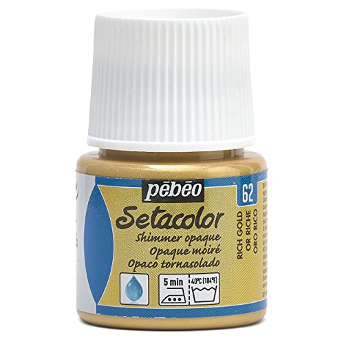 Pebeo Setacolour Fabric Paint Opaque 45ml SHImmER RICH GOLD von Pebeo