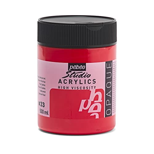 Pebeo Studio Acrylfarbe 500 ml, Cadmiumrot, Imitation Kadmium Rot Pebeo Studio Acrylfarbe 500 ml, Cadmiumrot, Imitation Kadmium Rot von Pebeo
