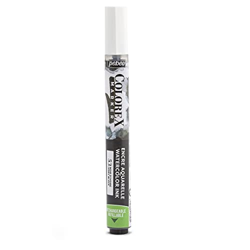 Pébéo - Tintenmarker Colorex Schwarz Elfenbeinfarben – Colorex Tinte Aquarell Pebeo – schwarze Tinte samtig – Maltinte Multitool für alle Oberflächen – Marker – Elfenbeinschwarz Pébéo - Tintenmarker Colorex Schwarz Elfenbeinfarben – Colorex Tinte Aquarell Pebeo – schwarze Tinte samtig – Maltinte Multitool für alle Oberflächen – Marker – Elfenbeinschwarz von Pebeo
