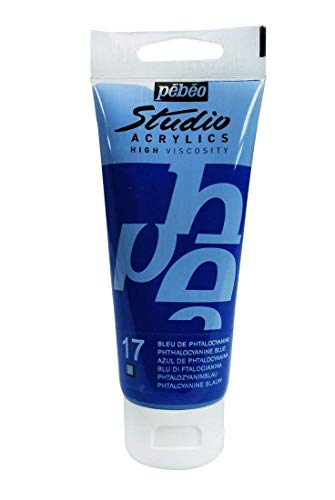 Péééo Set 3 Farben Studio Acrylfarbe, Tube, 100 ml, Phthalocyaninblau von Pebeo