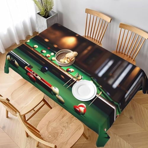 Pechiwuo Tischdecke Outdoor Billard Wetterfest Tischdecke Abwaschbar 3D Billard Tischdecken Polyester Wasserdicht Tischwäsche für Küche Wohnzimmer Esszimmer Balkon Garten, 140x240 cm 3949v von Pechiwuo