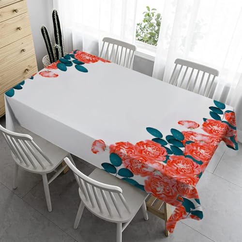 Pechiwuo Tischdecke Outdoor Blume Wetterfest Tischdecke Abwaschbar 3D Blumen Tischdecken Polyester Wasserdicht Tischwäsche für Garten Home Küche Speisetisch, 100x140 cm 579p von Pechiwuo